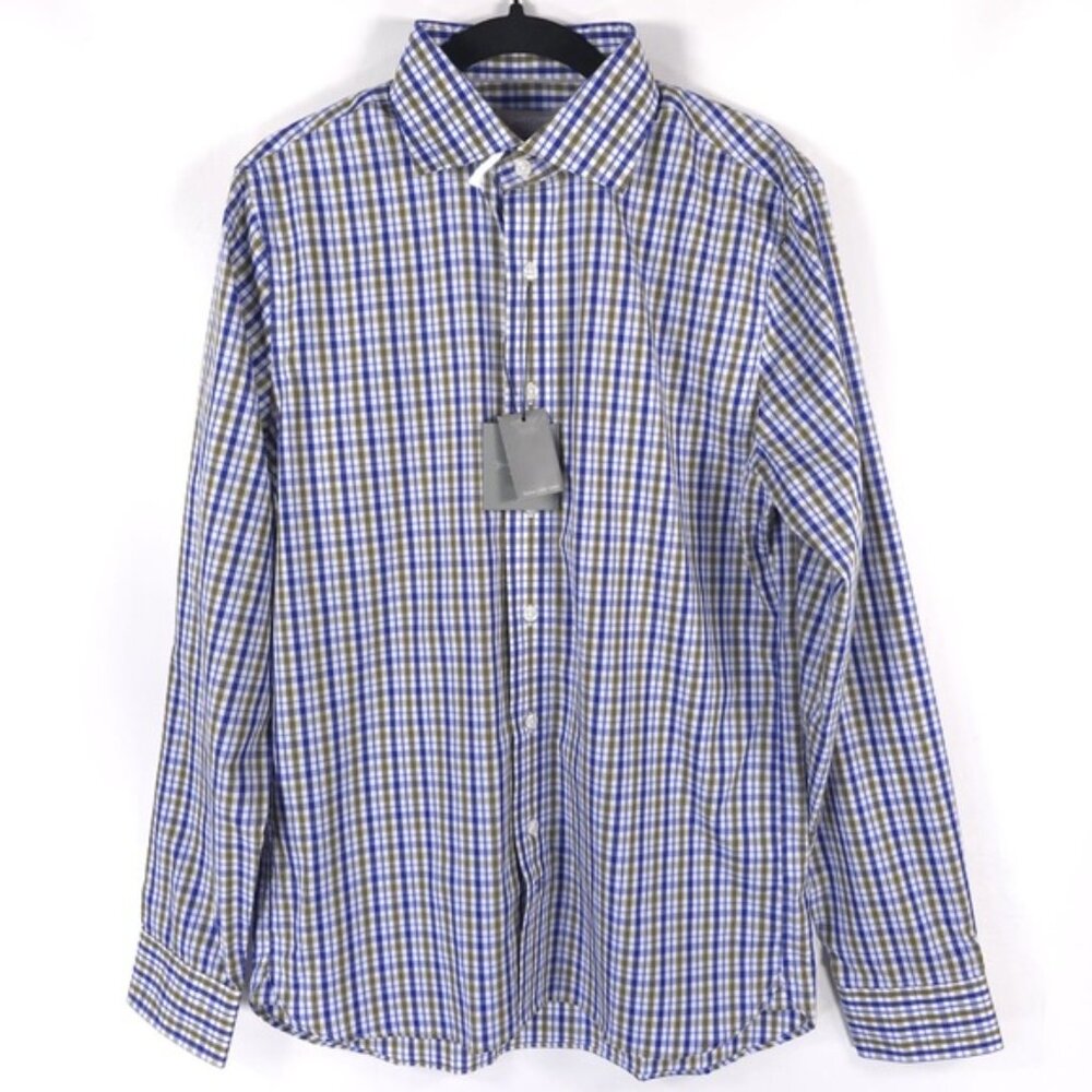 NWT HICKEY FREEMAN NEW YORK 120 YEARS Plaid Multi LS Sport Shirt G82A2AHW SMALL